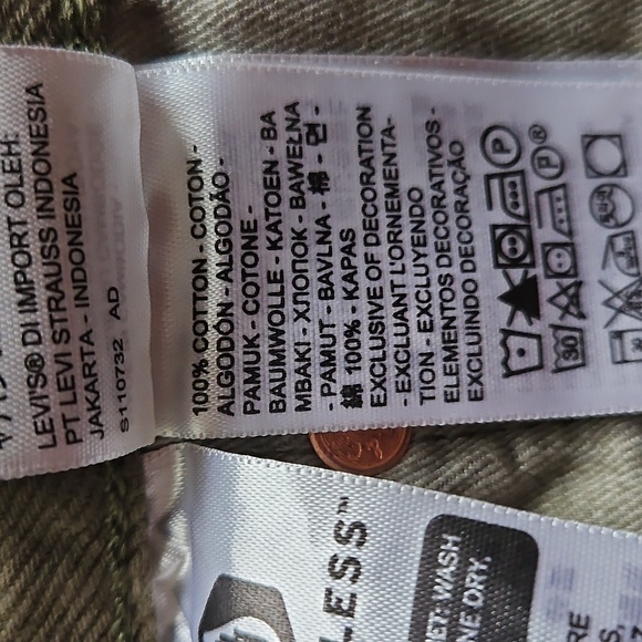 Levi's 501 93 Moss Green Cotton Non Stretch Straight Leg Jeans 36x31 - Picture 10 of 16